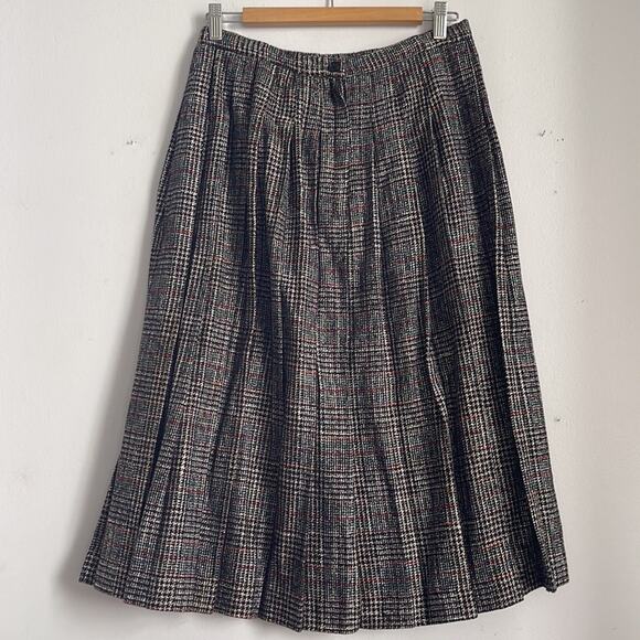 Vintage Christian Dior wool plaid pleated skirt double breasted blazer suit sz 6 - Picture 13 of 13